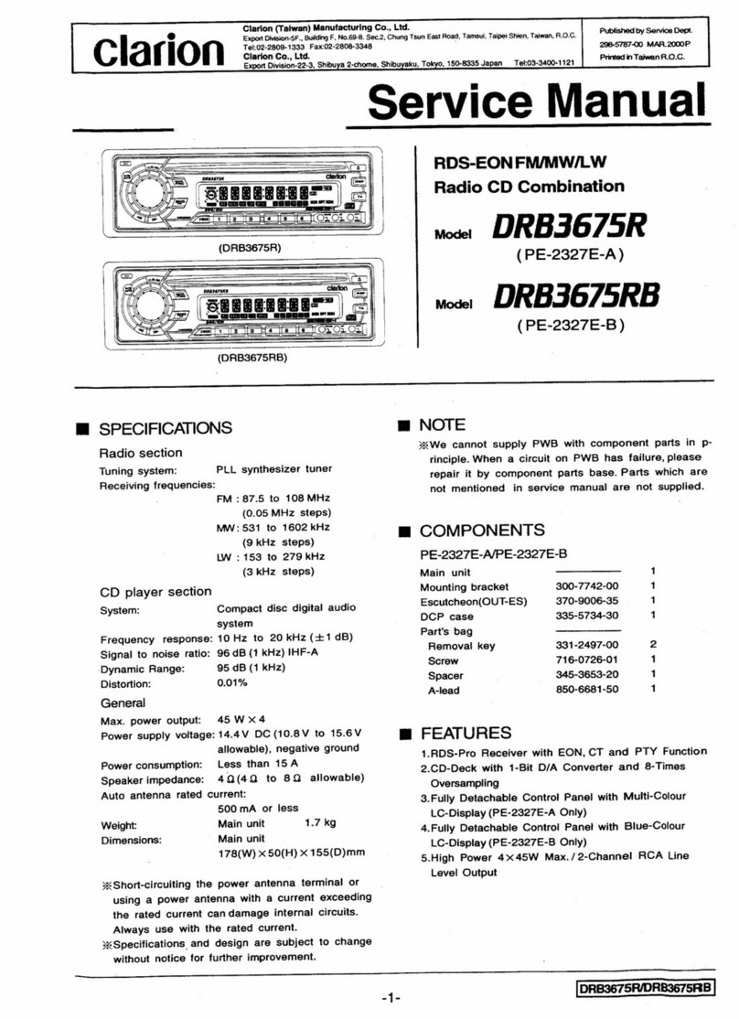 Clarion DRB3675R User manual
