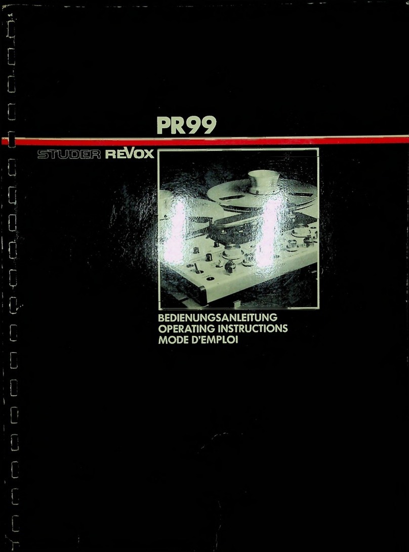STUDER REVOX PR99 User manual