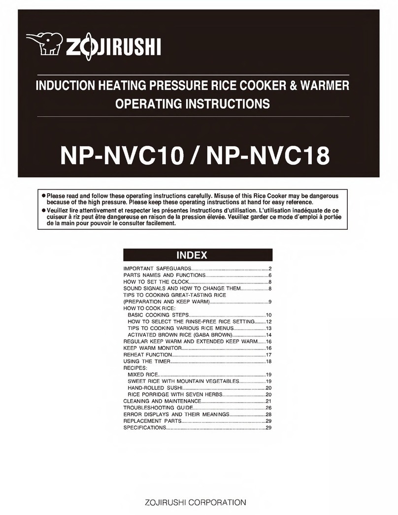 Zojirushi NP-NVC10 operating instructions