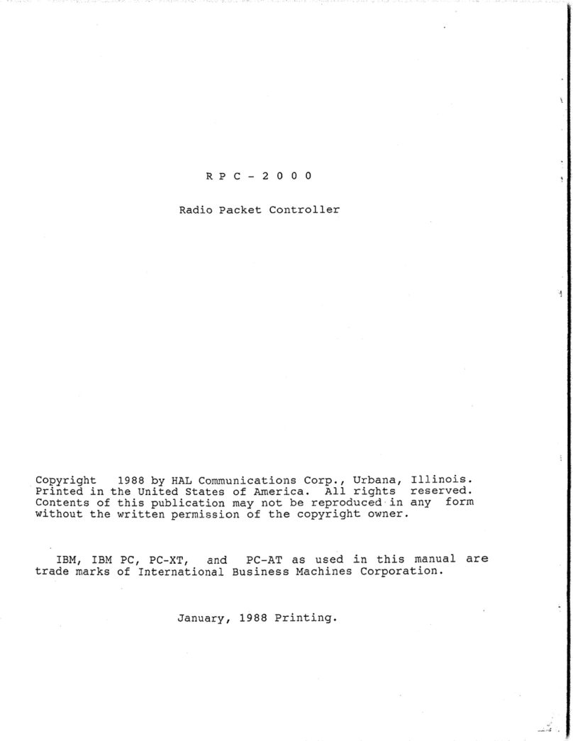 Hal Communications RPC-2000 User manual