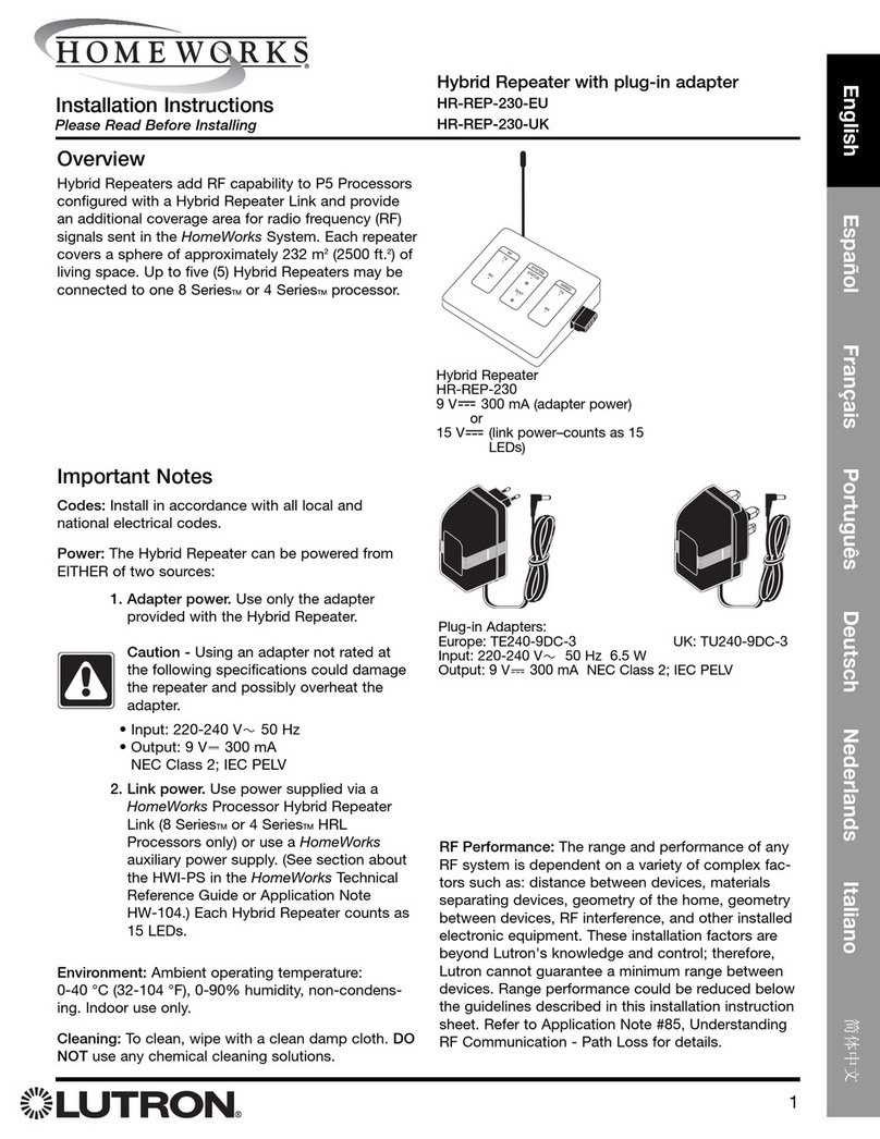 Homeworks HR-REP-230-EU installation instructions