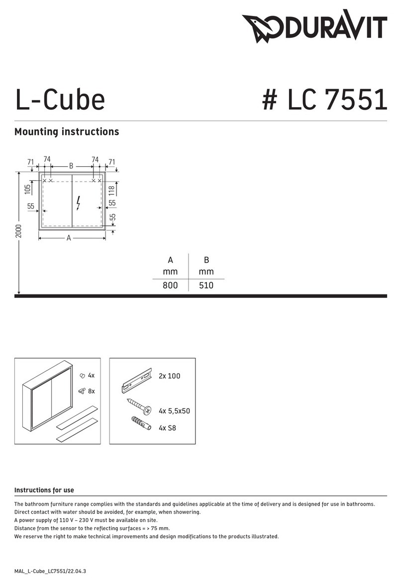 DURAVIT L-Cube LC 7551 Mounting instructions DURAVIT L-Cube LC 7551 Mounting instructions