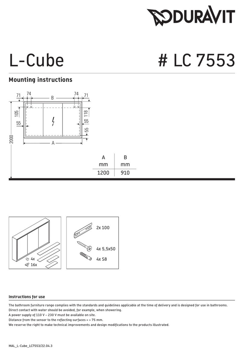 DURAVIT L-Cube LC 7553 Mounting instructions
