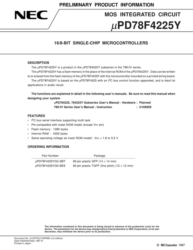 NEC uPD78F4225Y manual
