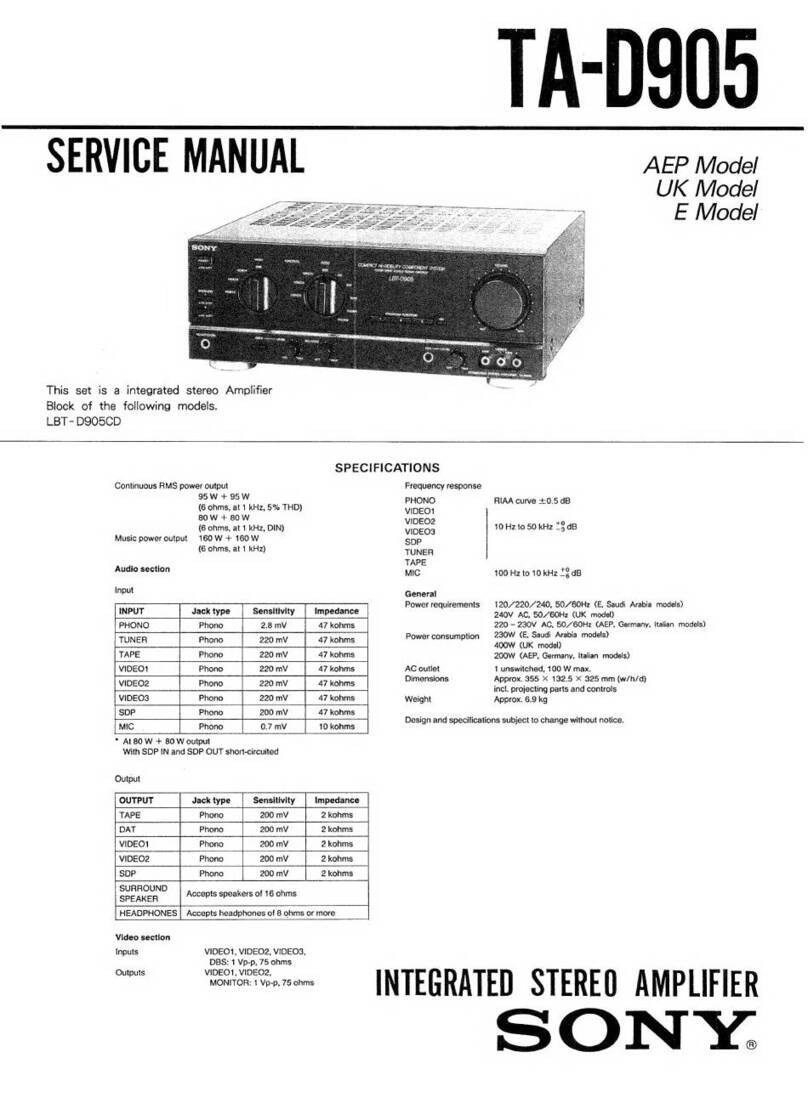 Sony TA-D909 User manual