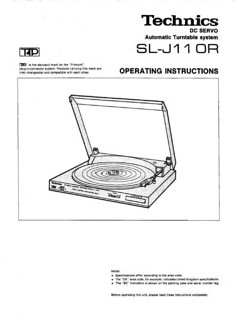 Technics SL-J110R User manual Technics SL-J110R User manual