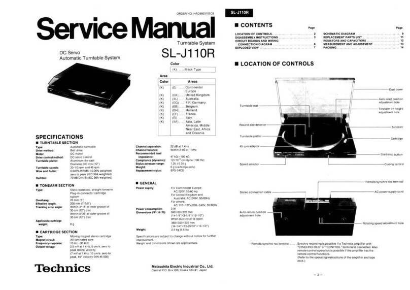 Technics SL-J110R User manual Technics SL-J110R User manual