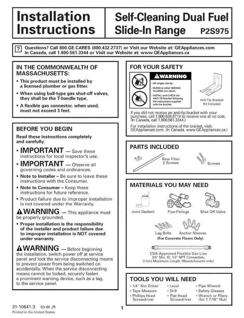 GE Profile P2S975 User manual GE Profile P2S975 User manual