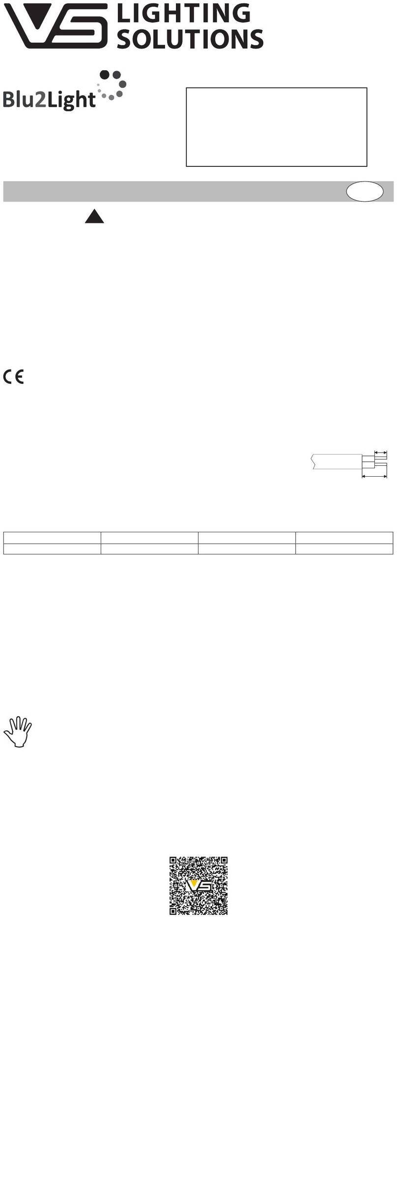VS LIGHTING SOLUTIONS Blu2Light 187212 User manual