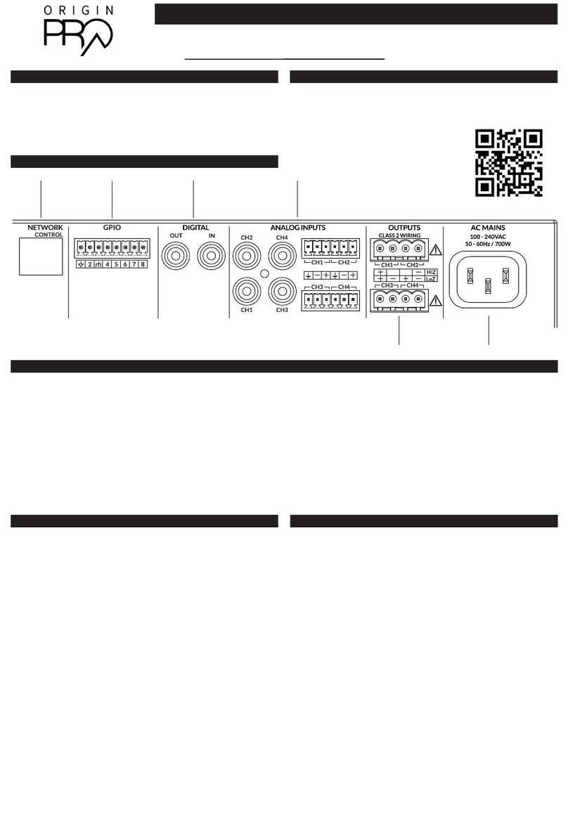 Origin Acoustics PRO ProA1000 Series quick start guide