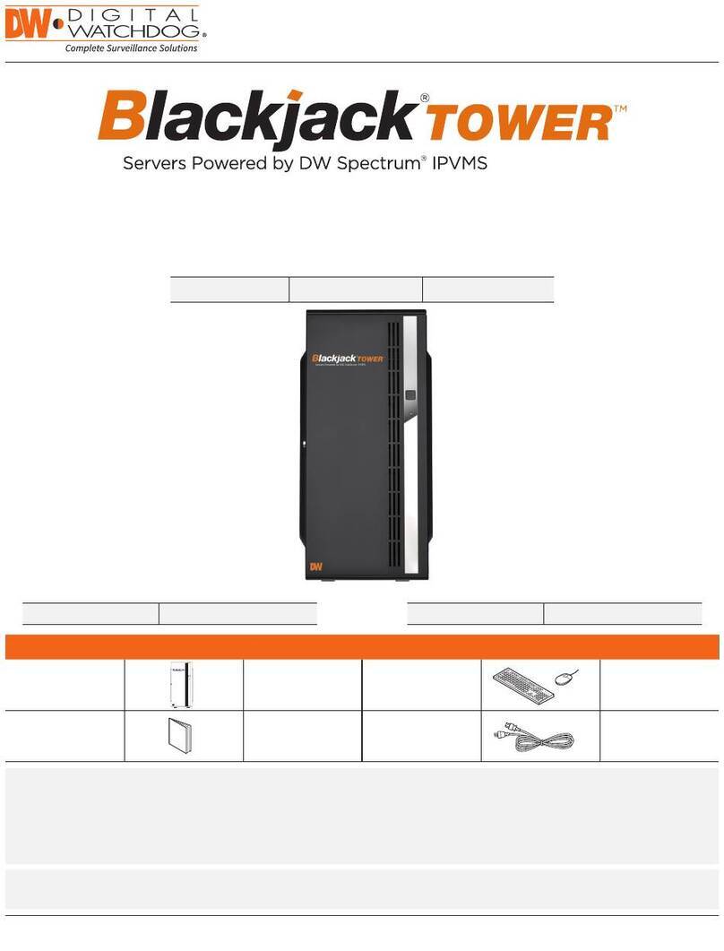 Digital Watchdog Blackjack Tower DW-BJT71 T/LX Series User manual