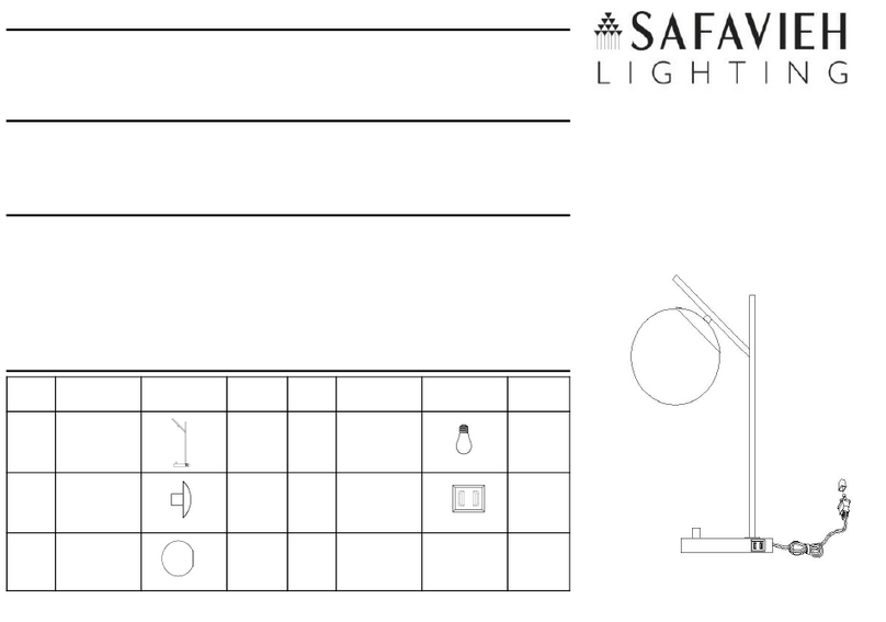 Safavieh Lighting SUNA TBL4465A-U manual