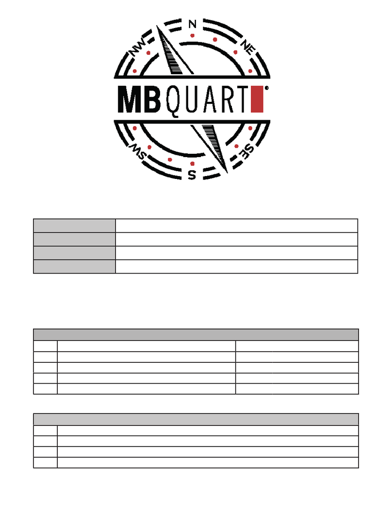 MB QUART JS1-316 User manual