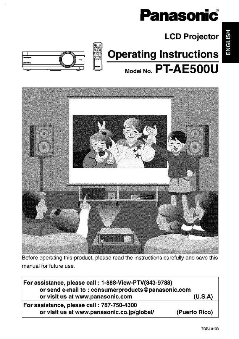 Panasonic PTAE500U - LCD PROJECTOR User manual