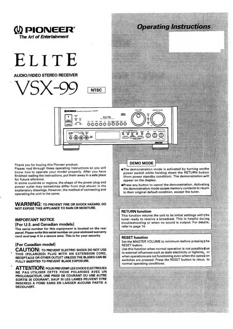Pioneer ELITE VSX-99 operating instructions
