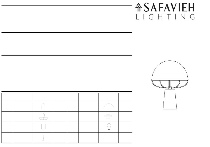 Safavieh Lighting FRASER TBL4525 User manual
