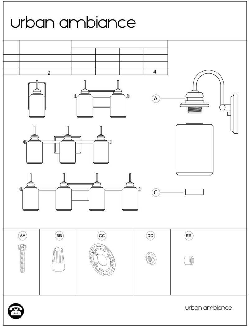 urban ambiance UHP4065 installation instructions