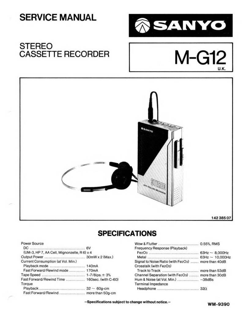 Sanyo M-G12 User manual Sanyo M-G12 User manual