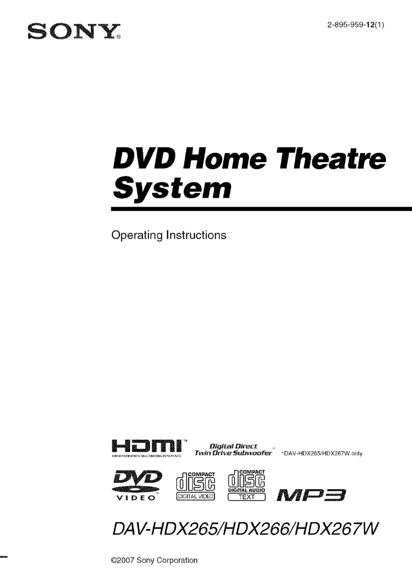 Sony DAV-HDX265 - Bravia Theater Home System User manual
