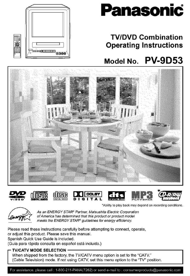 Panasonic PV9D53 - MONITOR/DVD COMBO operating instructions