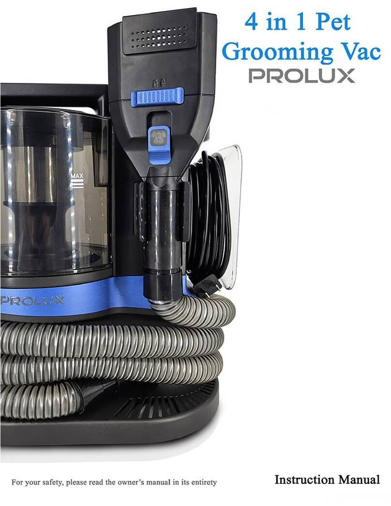 Prolux 4 in 1 Pet Grooming Vac instruction manual