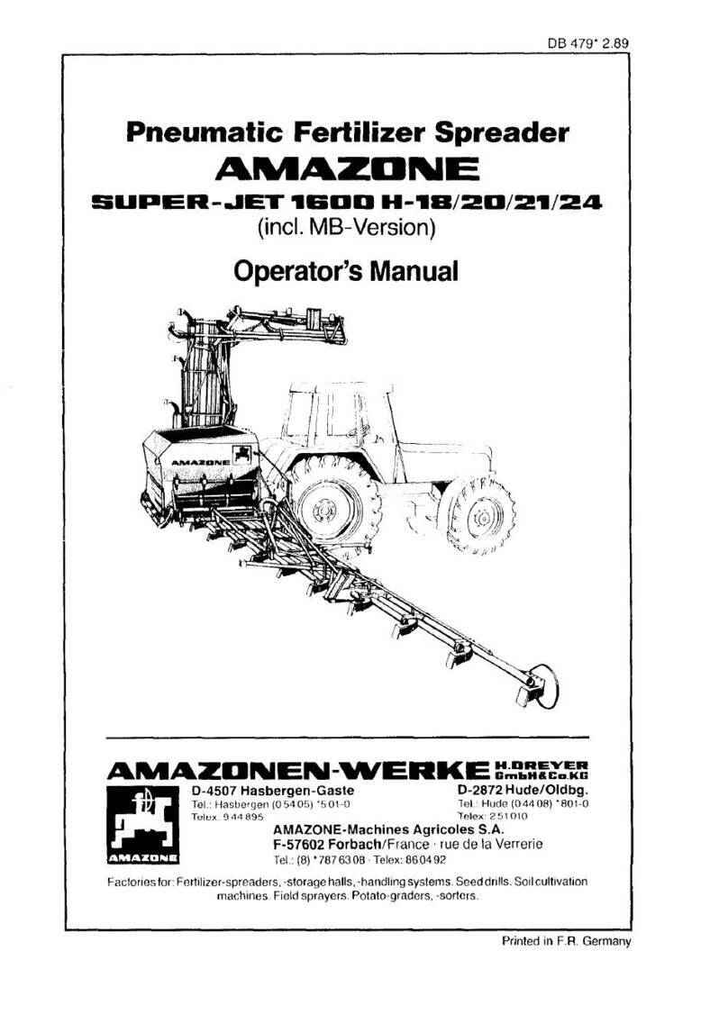 Amazone SUPER-JET 1600 H-18 Operator's manual