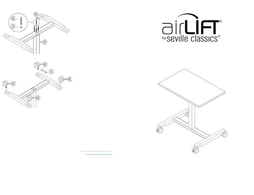 Seville Classics airLIFT OFF42630 Quick assembly instructions