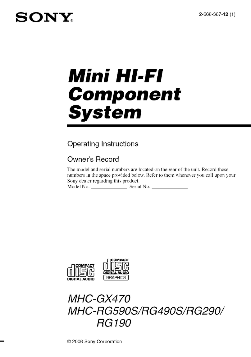 Sony MHC-GX470 - Mini Hi Fi Stereo System operating instructions