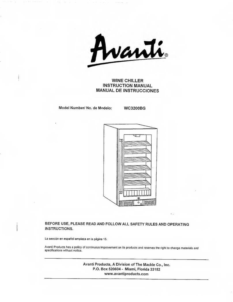 Avanti WC3200BG instruction manual