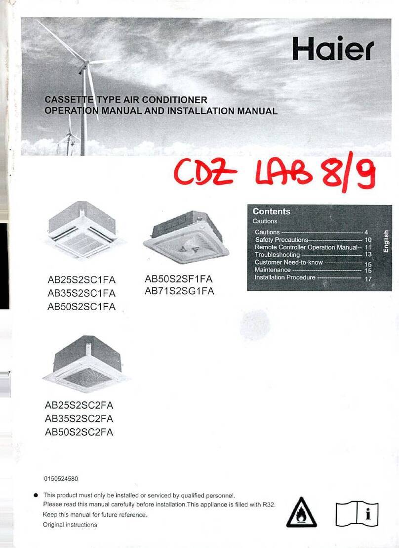 Haier AB25S2SC1FA Installation and operating instructions Haier AB25S2SC1FA Installation and operating instructions