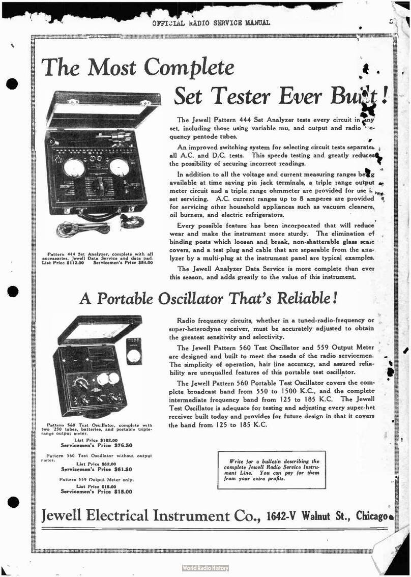 JEWELL Pattern 444 Service manual