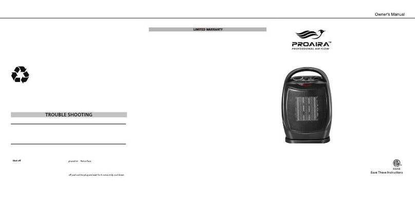 PROAIRA HTR40 owner's manual