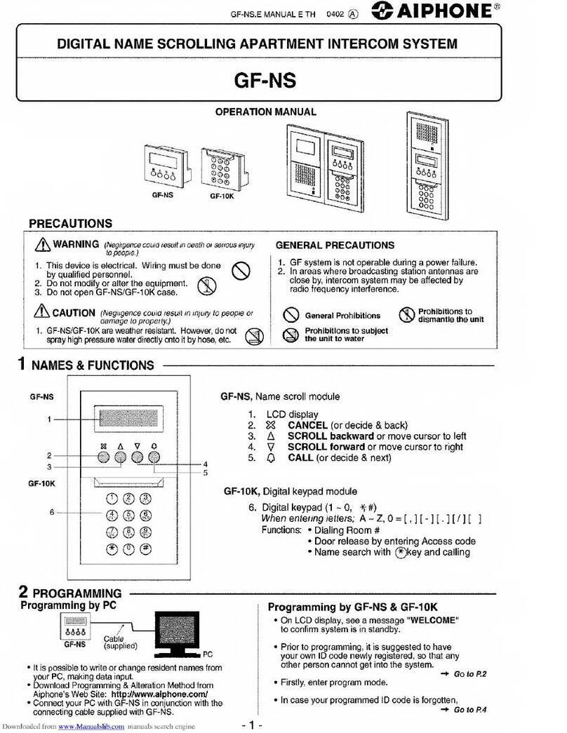 Aiphone GF-NS User manual
