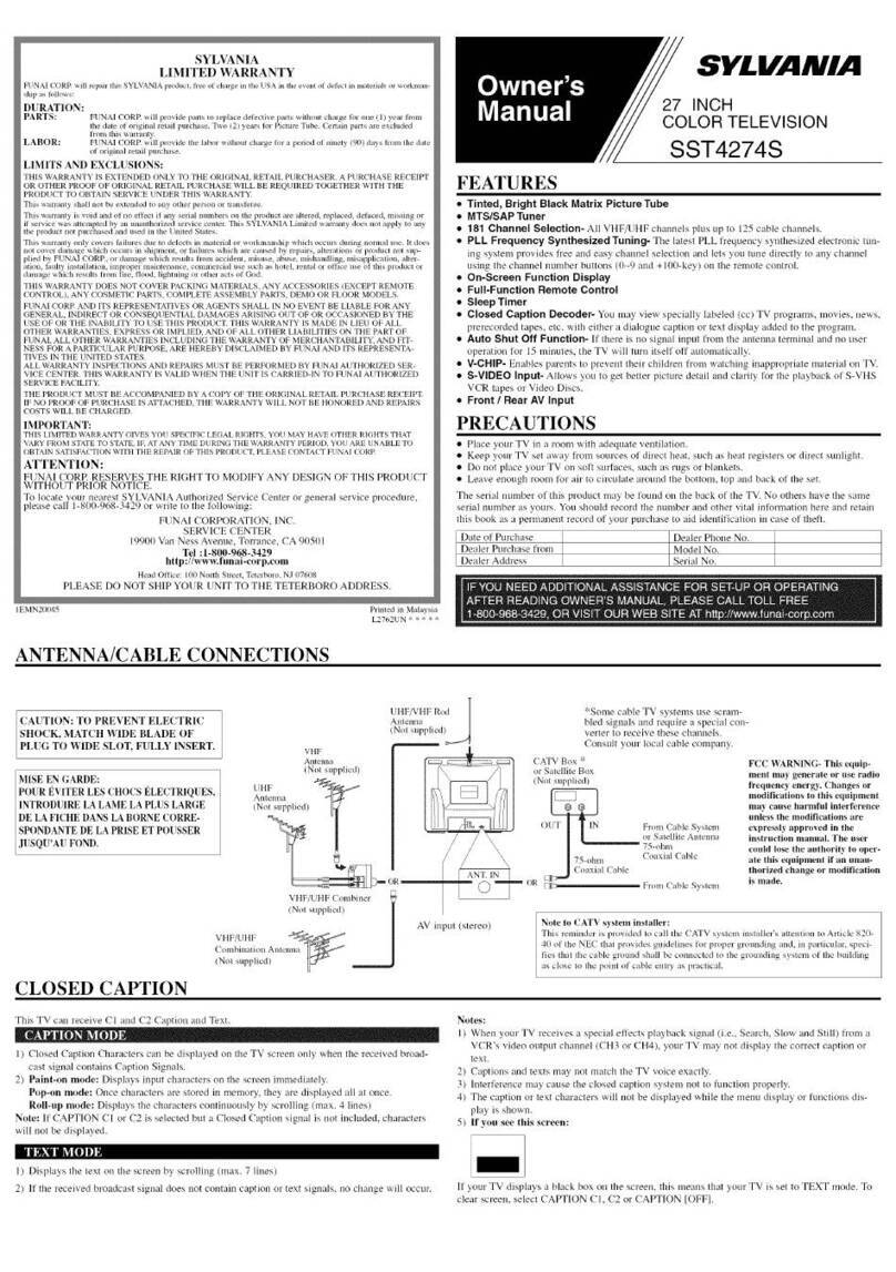 Sylvania SST4274S User manual