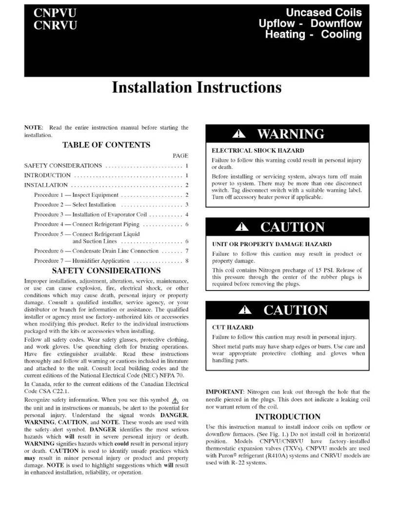 Carrier CNPVU Series User manual