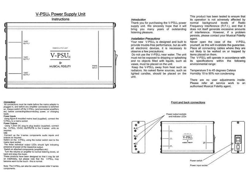 Musical Fidelity V-PSU instructions