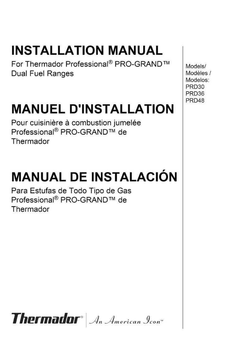 Thermador Professional PRO-HARMONY PRD30 installation manual Thermador Professional PRO-HARMONY PRD30 installation manual
