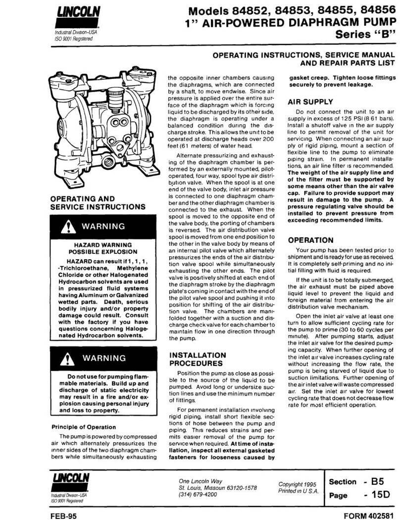 Lincoln 84852 Operating instructions and service manual