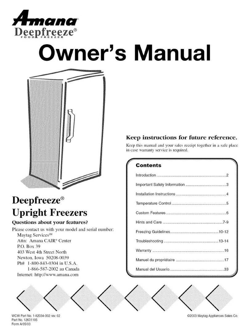Amana Deepfreeze owner's manual