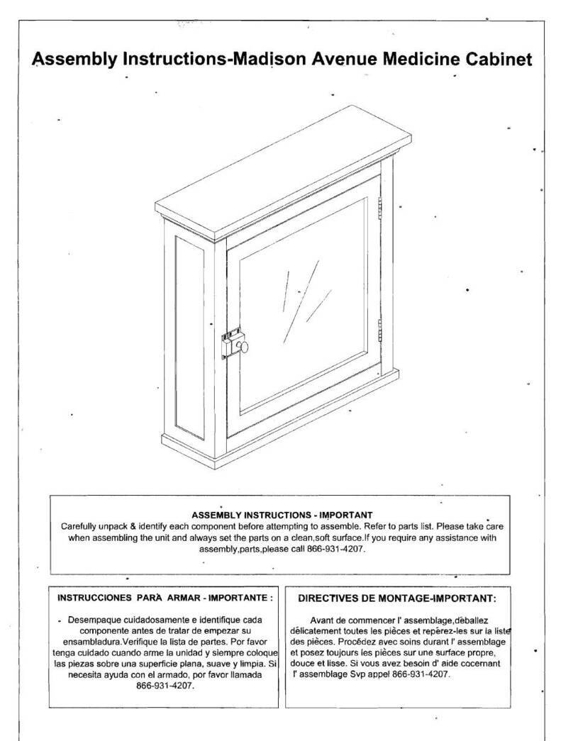 ELEGANT HOME Madison Avenue Assembly instructions ELEGANT HOME Madison Avenue Assembly instructions