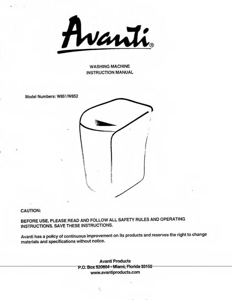 Avanti W851 User manual Avanti W851 User manual