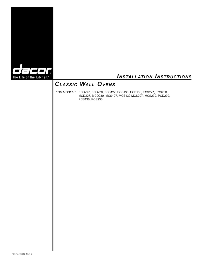 Dacor EPICURE ECD227 User manual