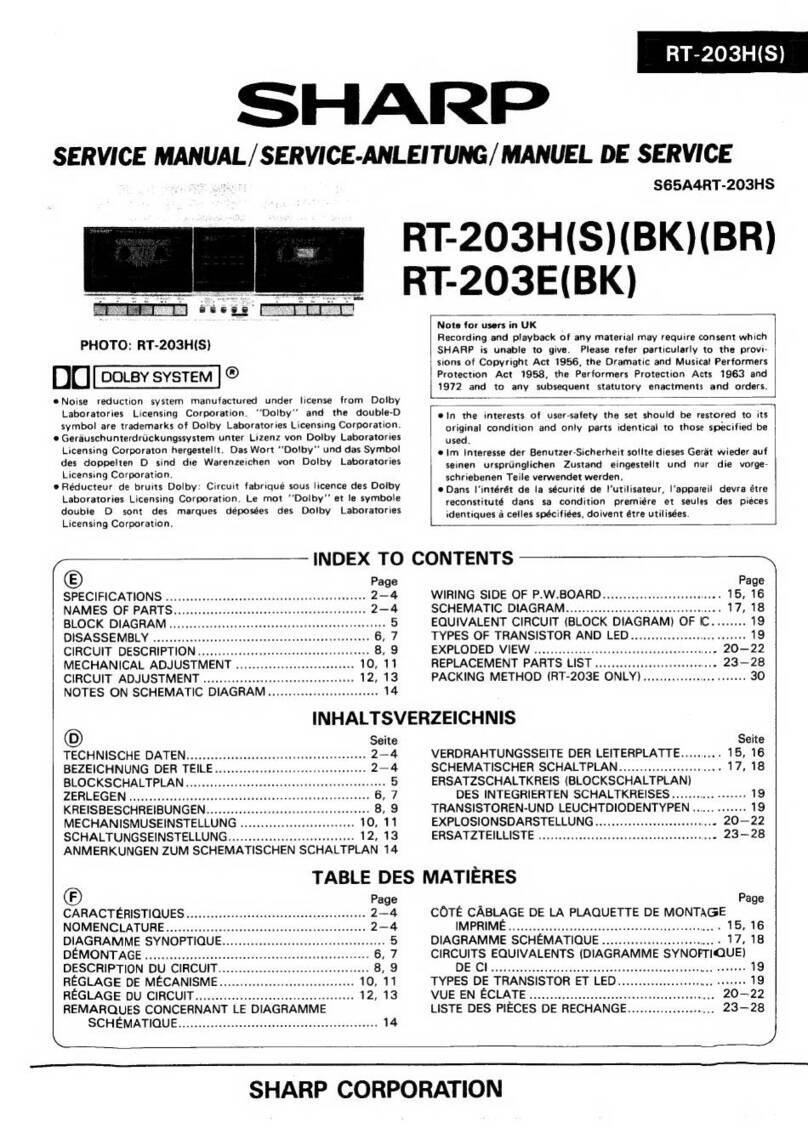 Sharp RT-203H User manual Sharp RT-203H User manual