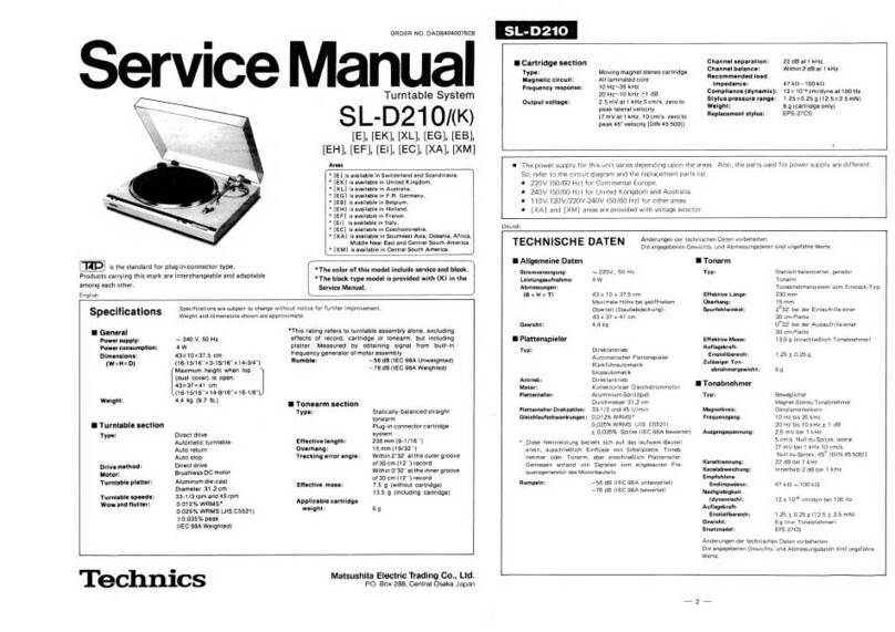 Technics SLD210 User manual Technics SLD210 User manual