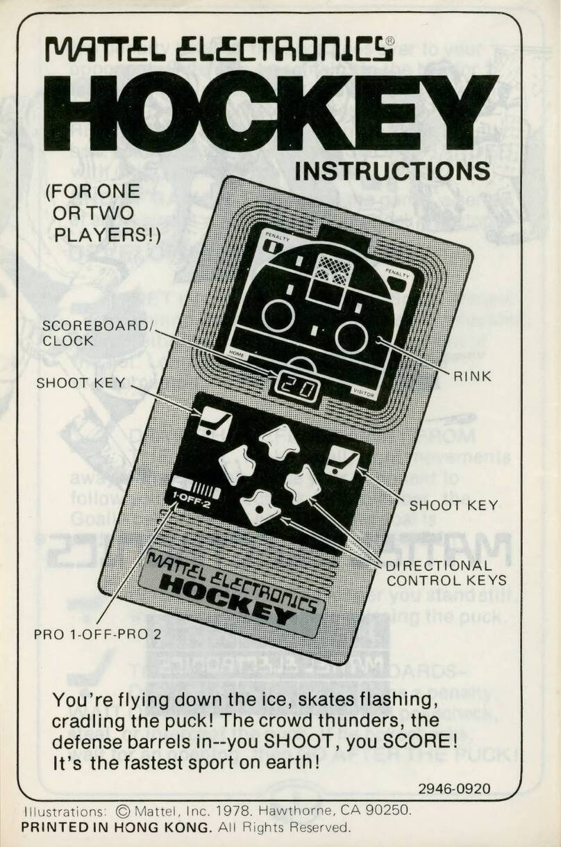 Mattel Electronics HOCKEY User manual