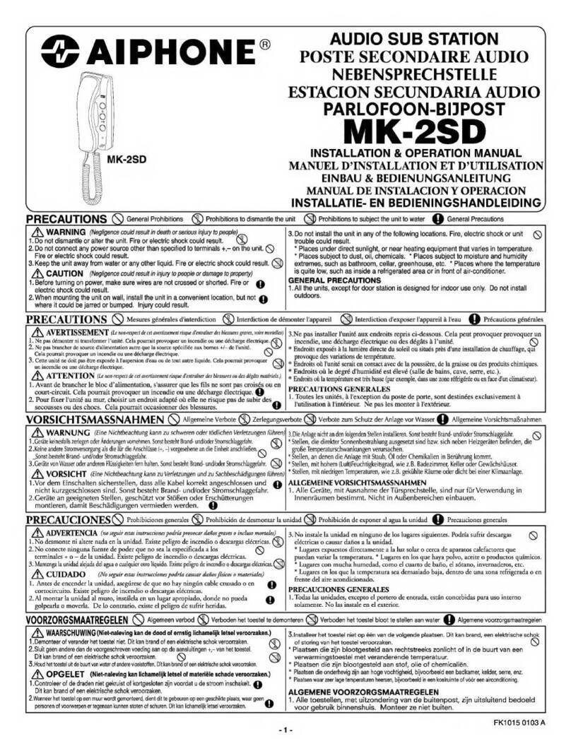 Aiphone MK-2SD User manual