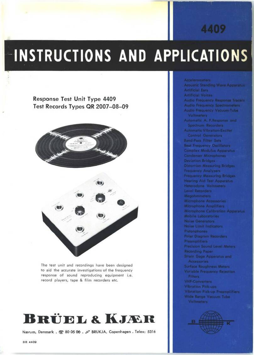 BRUEL & KJAER 4409 Instructions and applications