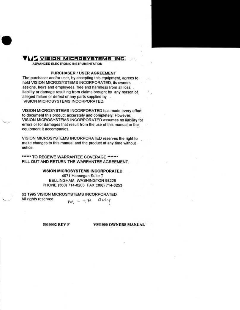 vision microsystems VM 1000 owner's manual