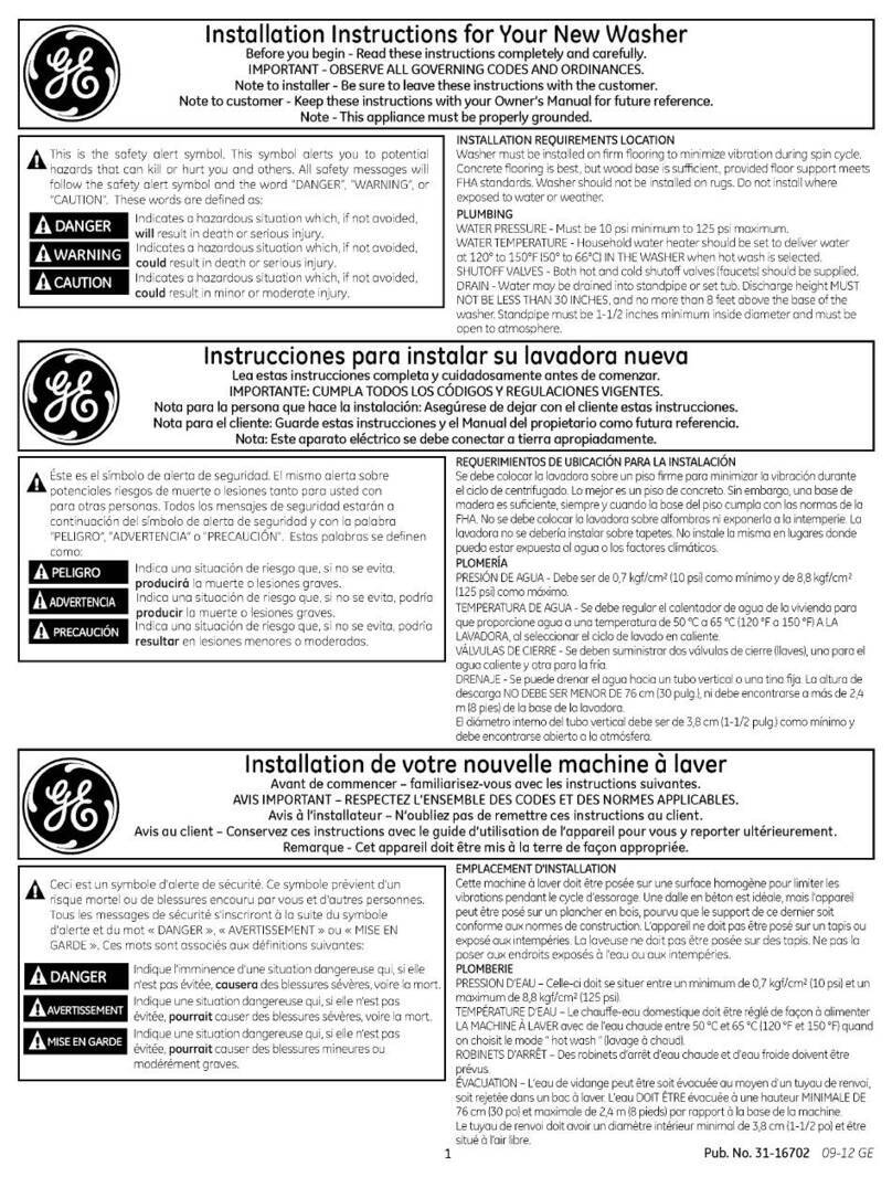 GE GHWS8355H0MC User manual
