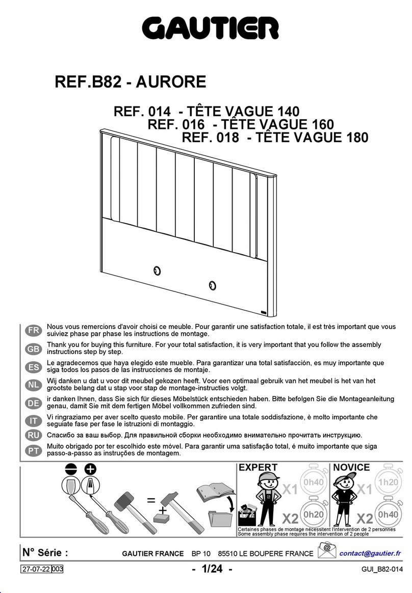 Gautier AURORE B82 Assembly instructions